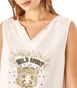Playera Sin Mangas Estampada Mujer -GlamModa Ventas 43219295 x3