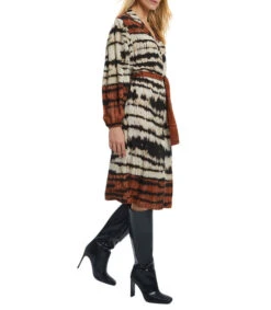 Vestido Camisero Midi Manga Larga Estampado Mujer -GlamModa Ventas 43219954 x3