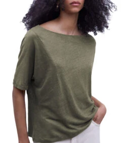 ADOLFO DOMINGUEZ Playera Cuello Ojal De Manga Corta Mujer