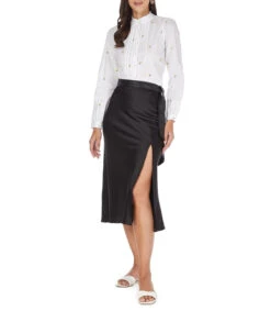 Springfield Camisa Con Girasoles Bordadas De Manga Larga Mujer -GlamModa Ventas 43220567 x3