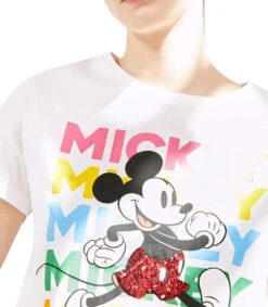 Springfield Playera De Cuello Redondo Y Manga Corta Mickey Mouse Mujer -GlamModa Ventas 43220618 x5