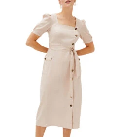 Vestido Midi Liso Mujer -GlamModa Ventas 43239048 x3