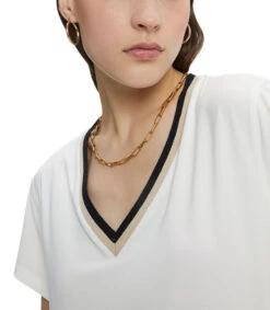 Playera Cuello V Manga Corta Mujer -GlamModa Ventas 43240334 x4