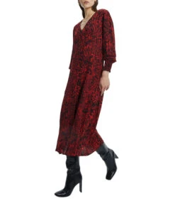 Vestido Midi Manga Larga Estampado Mujer -GlamModa Ventas 43240347 x4