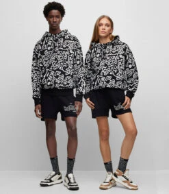 Sudadera Con Capucha Boss X Keith Haring De Algodón Con Ilustración Especial Unisex -GlamModa Ventas 43243416 x3