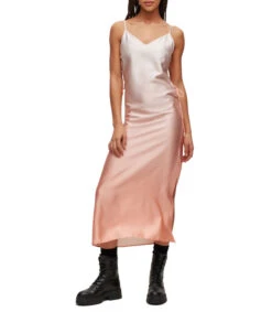 Hugo Vestido Lencero De Raso Suave Con Estampado Degradado Mujer