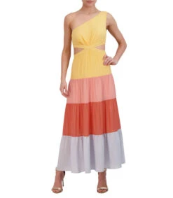 BCBGMAXAZRIA Vestido Midi Con Bloques De Color Mujer