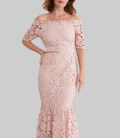 Maxi Vestido De Fiesta Manga 3,4 Con Encaje Tallulla Mujer -GlamModa Ventas 43267440 x4