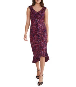 Vestido De Fiesta Midi Con Flores Viola Mujer