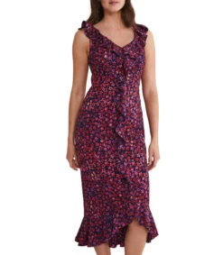 Vestido De Fiesta Midi Con Flores Viola Mujer -GlamModa Ventas 43267565 x3