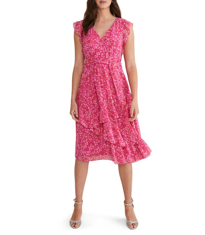 Vestido De Fiesta Midi Con Flores Breesha Mujer 3 Vestido De Fiesta Midi Con Flores Breesha Mujer