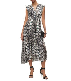 AllSaints Vestido De Fiesta Midi Tate Mujer -GlamModa Ventas 43273921 x3