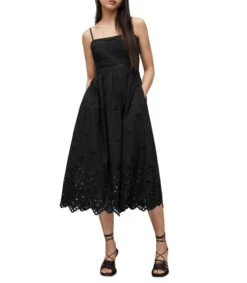 AllSaints Vestido Midi Con Tirantes Whitley Mujer