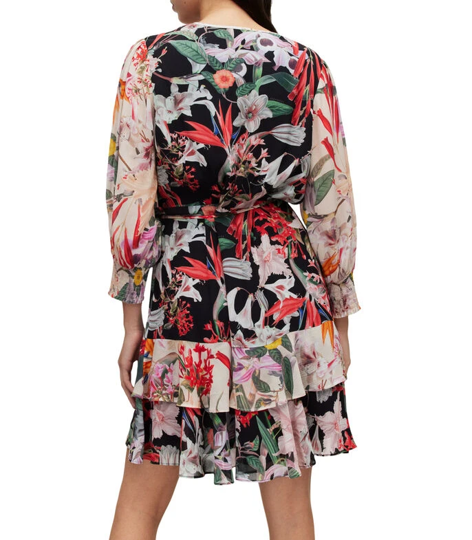 AllSaints Vestido Mini Con Flores Y Manga 7,8 Ari Leondra Mujer 4 AllSaints Vestido Mini Con Flores Y Manga 7,8 Ari Leondra Mujer - Imagen 2