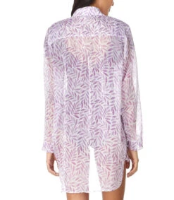 Camisa De Playa Con Hojas De Manga Larga Mujer -GlamModa Ventas 43279462 x2