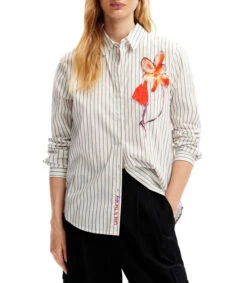 Desigual Camisa De Rayas Manga Larga Florenca Mujer