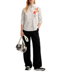 Desigual Camisa De Rayas Manga Larga Florenca Mujer -GlamModa Ventas 43280416 x3