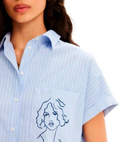 Desigual Camisa Manga Corta Con Rayas Mujer -GlamModa Ventas 43280488 x3