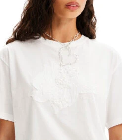 Desigual Playera De Cuello Redondo Con Manga Corta Y Parche De Flor Mujer 11 Desigual Playera De Cuello Redondo Con Manga Corta Y Parche De Flor Mujer -GlamModa Ventas 43280590 x4