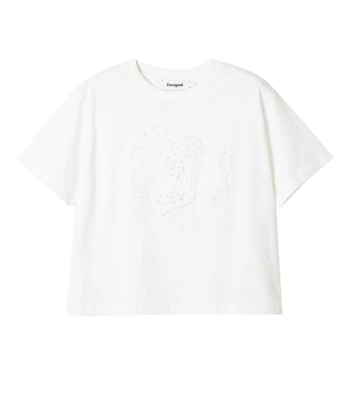 Desigual Playera De Cuello Redondo Con Manga Corta Y Parche De Flor Mujer 7 Desigual Playera De Cuello Redondo Con Manga Corta Y Parche De Flor Mujer - Imagen 5
