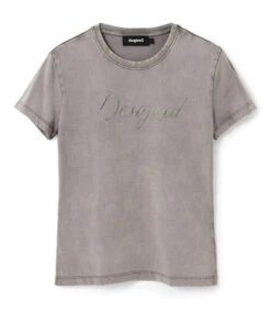 Desigual Playera Cuello Redondo Con Manga Corta Maya Jaspeada Mujer -GlamModa Ventas 43280648 x5