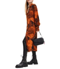 Desigual Vestido Midi De Manga Larga Moteado Mujer -GlamModa Ventas 43280795 x3