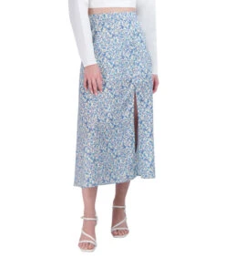 BCBGeneration Falda Larga Con Flores Mujer