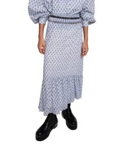 Maje Falda Maxi De Corte Recto Con Monogram Mujer