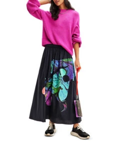 Desigual Falda Larga De Corte A Estampada Mujer -GlamModa Ventas 43291205 x3