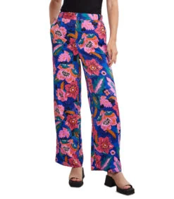 Y.A.S Pantalón Con Flores Mujer