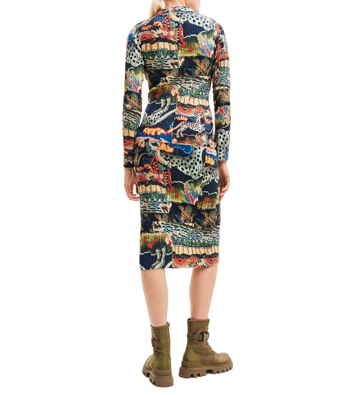 Desigual Vestido Midi De Manga Larga Con Tapestry M. Christian Lacroix Mujer 4 Desigual Vestido Midi De Manga Larga Con Tapestry M. Christian Lacroix Mujer - Imagen 2