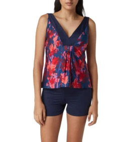 Tankini Con Flores Mujer
