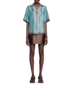 Sandro Camisa Estampada Manga Corta Mujer -GlamModa Ventas 43312381 x3