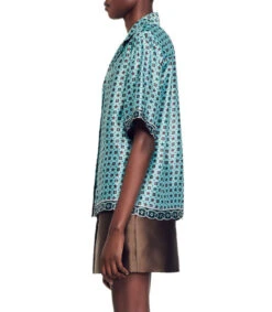 Sandro Camisa Estampada Manga Corta Mujer -GlamModa Ventas 43312381 x5