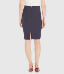 Falda Confort Azul Marino Silueta Lápiz Mujer -GlamModa Ventas 43319126 x3