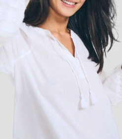 Nautica Camisa Con Bordados A Tono De Manga Larga Mujer -GlamModa Ventas 43321475 x3