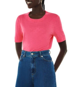 Whistles Playera De Cuello Redondo Con Manga Corta Lisa Mujer