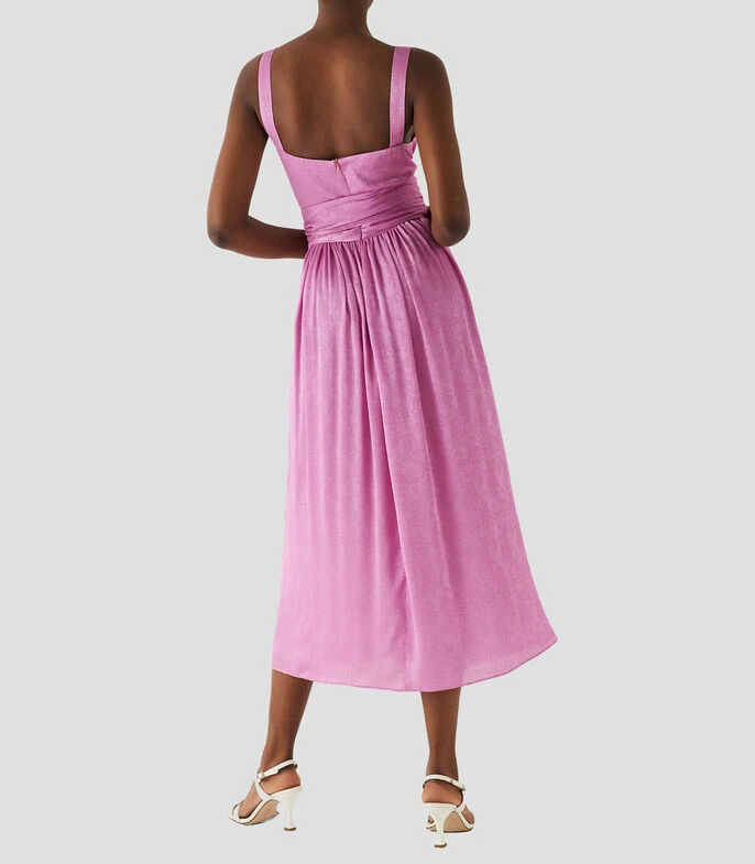 Vestido Maxi Con Flores A Tono Mujer 4 Vestido Maxi Con Flores A Tono Mujer - Imagen 2