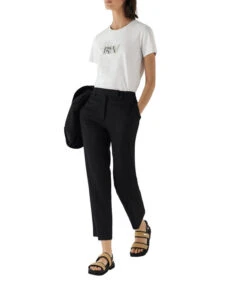 Playera De Cuello Redondo Con Manga Corta Y Logo De Lentejuelas Mujer -GlamModa Ventas 43323290 x3