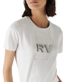 Playera De Cuello Redondo Con Manga Corta Y Logo De Lentejuelas Mujer -GlamModa Ventas 43323290 x5
