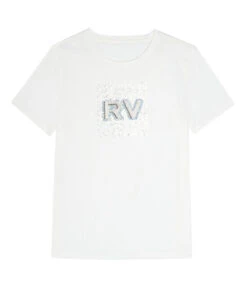 Playera De Cuello Redondo Con Manga Corta Y Logo De Lentejuelas Mujer -GlamModa Ventas 43323290 x6