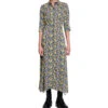 Maje Vestido Midi Manga 3,4 Con Estampado Floreado Mujer