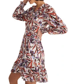 Vestido Midi Con Manga Larga Estampado Melinda Mujer -GlamModa Ventas 43340896 x4