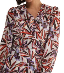 Vestido Midi Con Manga Larga Estampado Melinda Mujer -GlamModa Ventas 43340896 x5