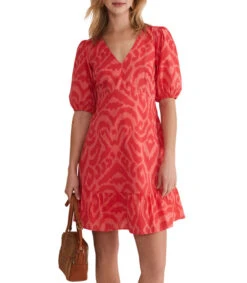 Vestido Mini Manga 3,4 Abstracto Krystal Mujer