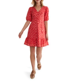 Vestido Mini Manga 3,4 Abstracto Krystal Mujer -GlamModa Ventas 43340905 x3