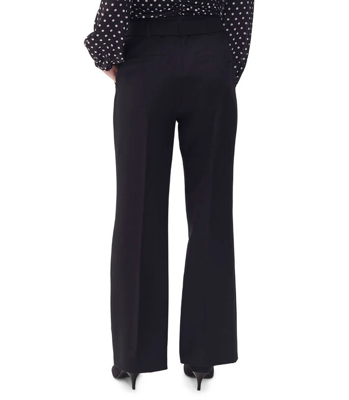 Pantalón Recto Fluido Con Cinturón Mujer 4 Pantalón Recto Fluido Con Cinturón Mujer - Imagen 2