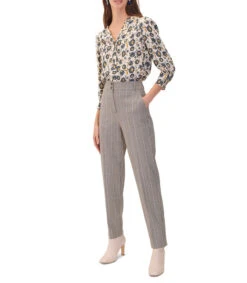 Pantalón Recto Tiro Alto Cuadro Gales Mujer -GlamModa Ventas 43354145 x3
