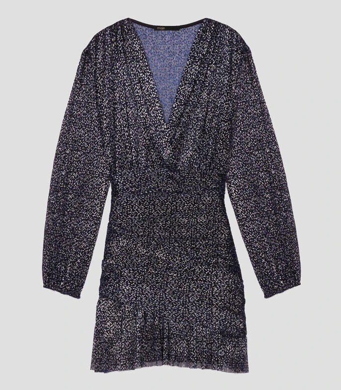 Maje Vestido Mini De Manga Larga Drapeado Mujer 6 Maje Vestido Mini De Manga Larga Drapeado Mujer - Imagen 4