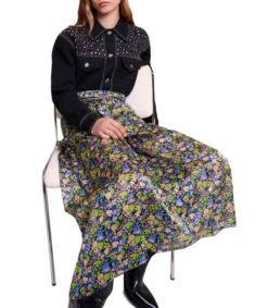 Maje Falda Larga De Corte A Floral Mujer -GlamModa Ventas 43366458 x3
